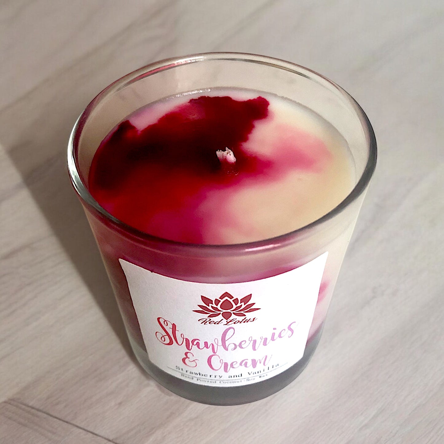 Strawberries & Cream Luxury Marbled Candle