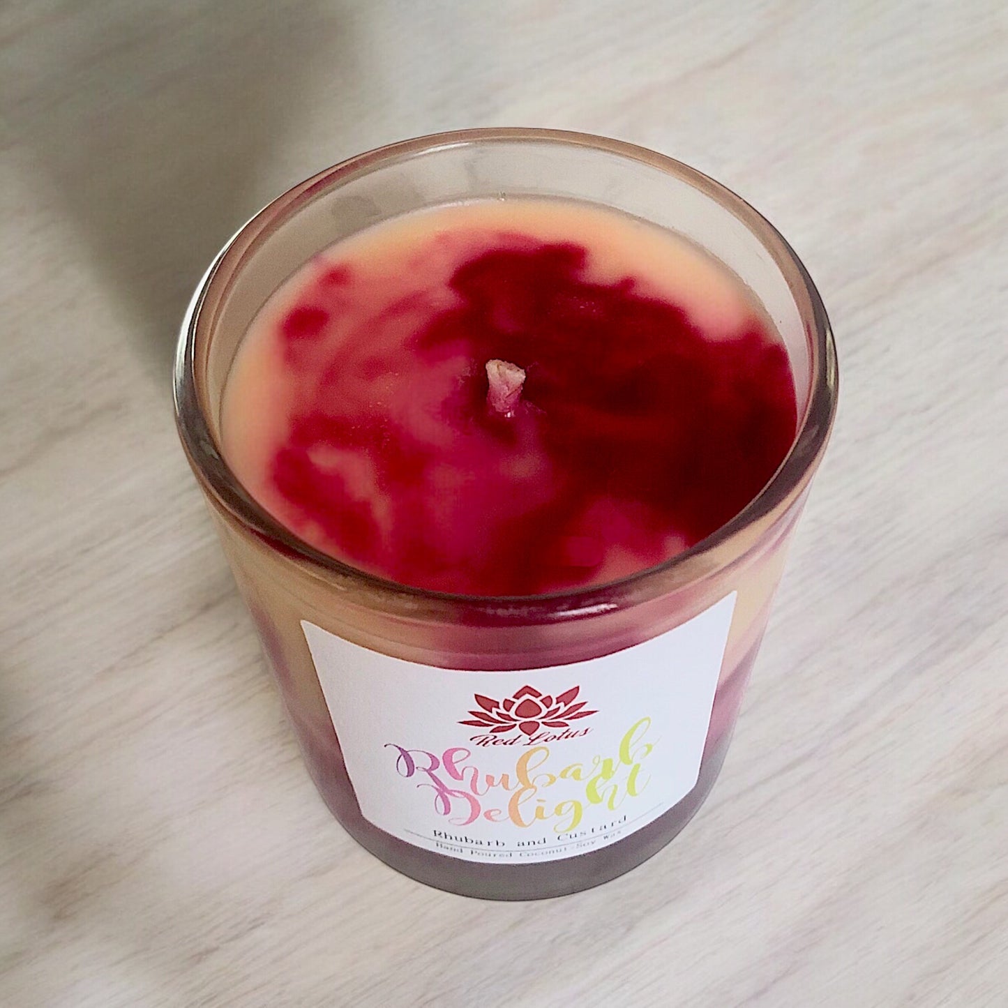 Rhubarb Delight Luxury Marbled Candle