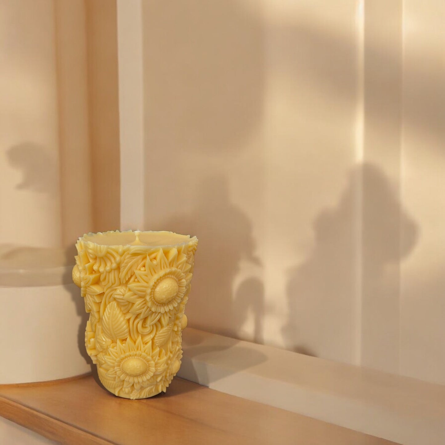 Yellow Sunflower Pillar Candle